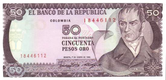 50 Pesos Oro 1.1.1985
